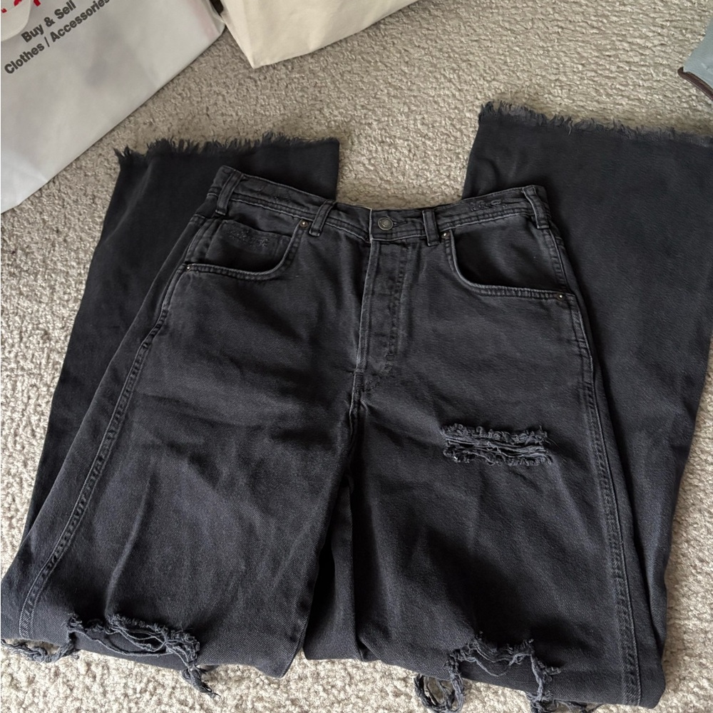 We the Free Black Distressed Jeans